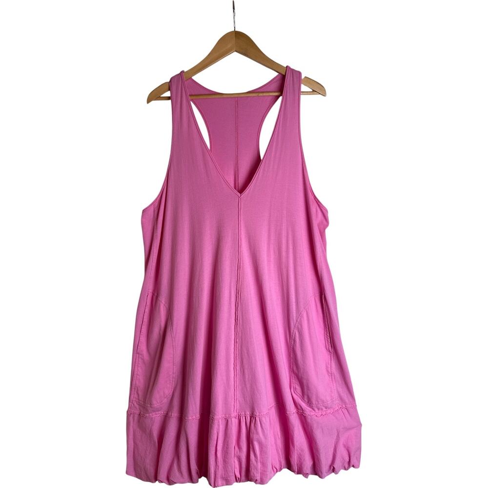 Daily Practice By Anthropology Bubble Hem Mini Dress Pink Women's Size XL - Picture 2 of 7